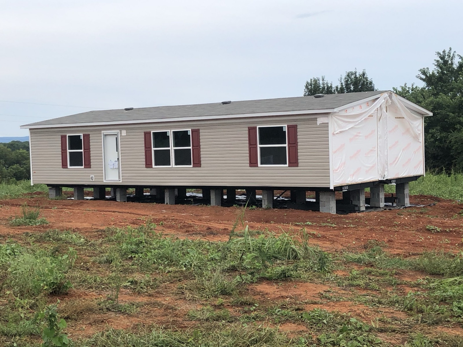 Freshly graded red-clay home site